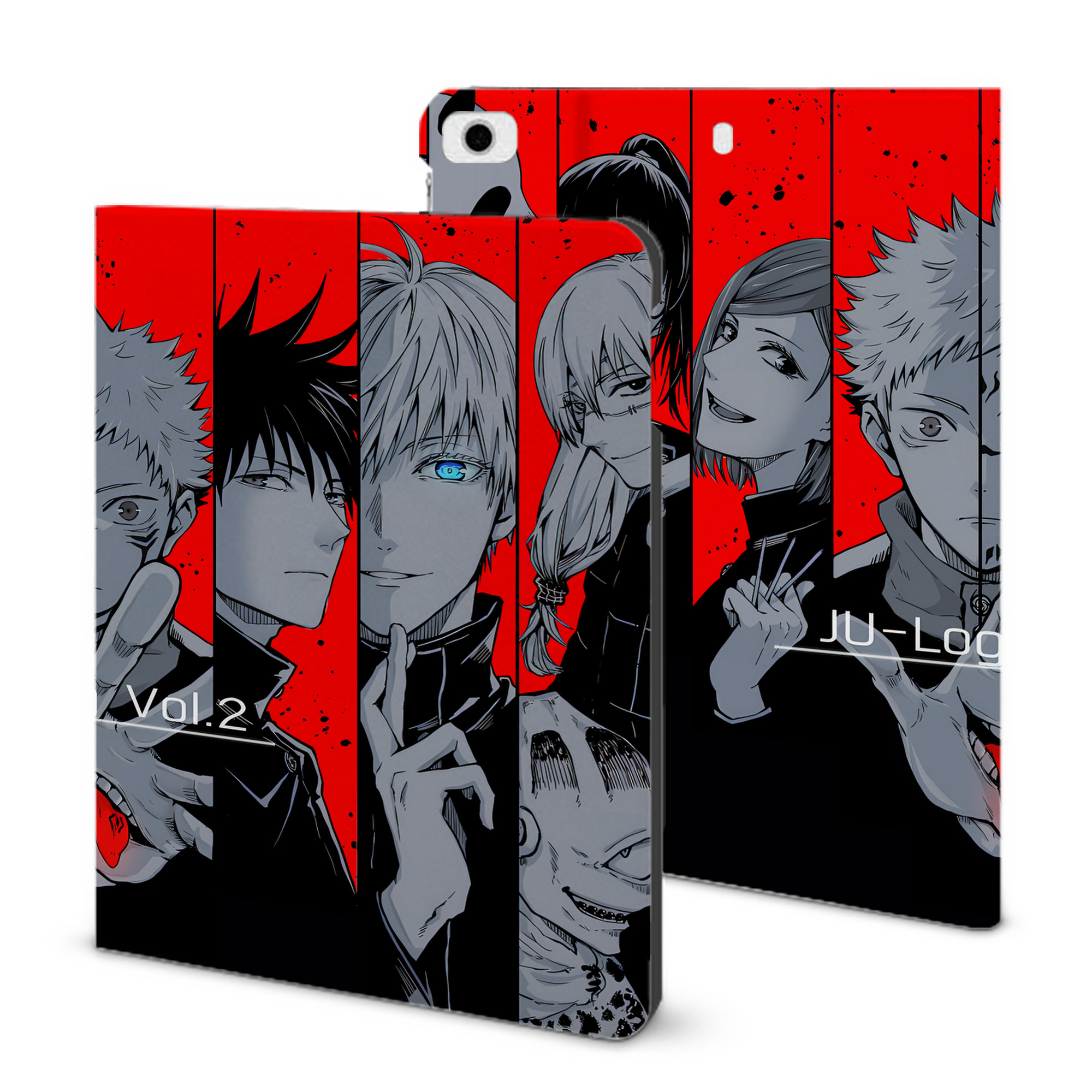 （画像用） 呪術廻戦 Jujutsu Kaisen IPad ケース ブック型 PUレザー TPU 耐衝撃 軽量 薄型 ペン収納なし 全面保護 IPad 各モデル対応